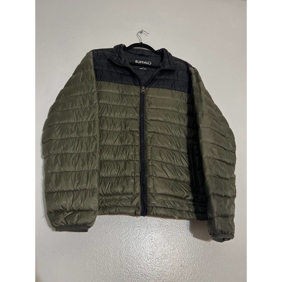 Buffalo David Bitton Down Jacket Size Large Packable Channel Quilt Puffer - Picture 1 of 10